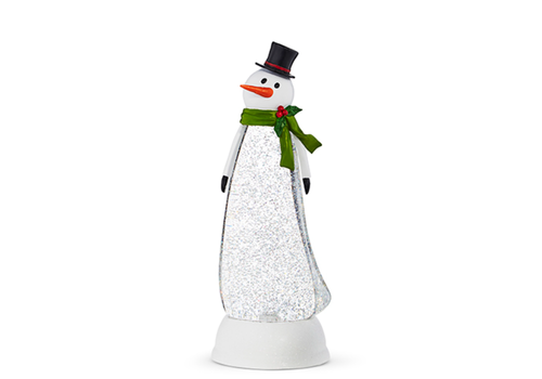  Lighted Swirling White Snow in Snowman 11.75" 