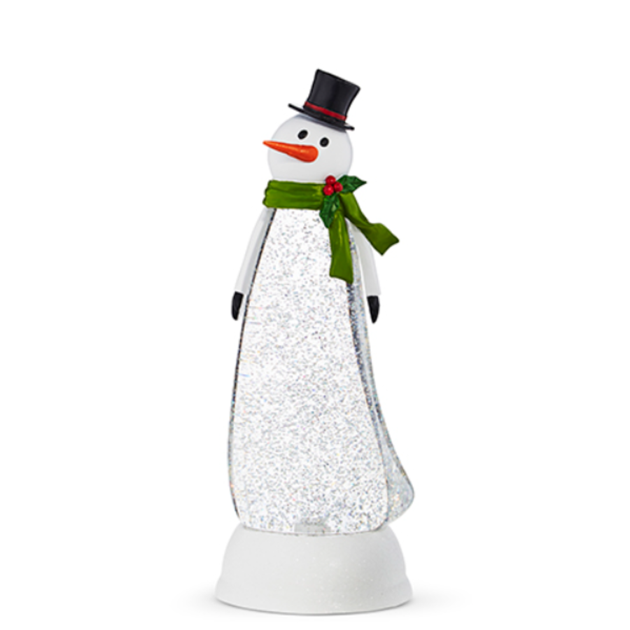 Lighted Swirling White Snow in Snowman 11.75"