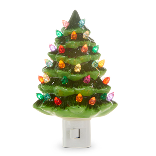  6" Vintage Green Tree Night Light 