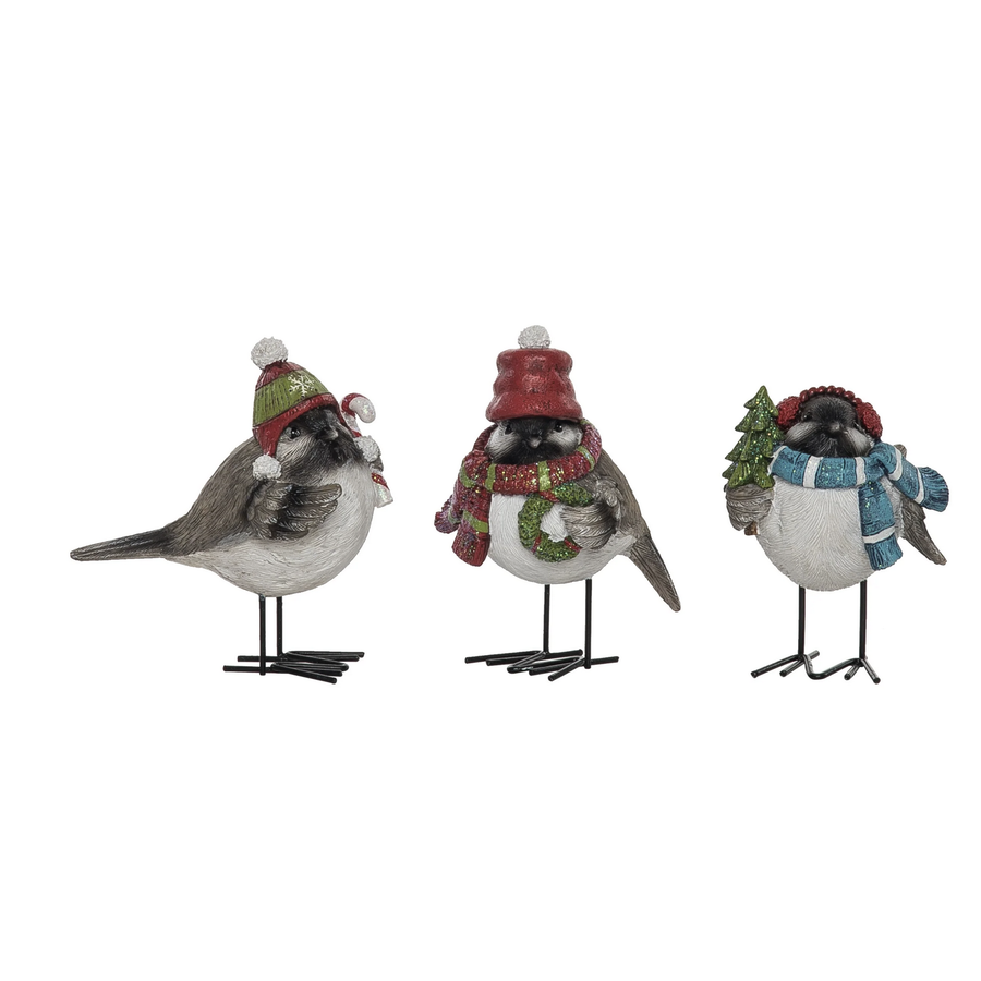 Bundled Up Bird Figures