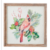 Cardinal Textured Paper Framed Wall Art 16.5"