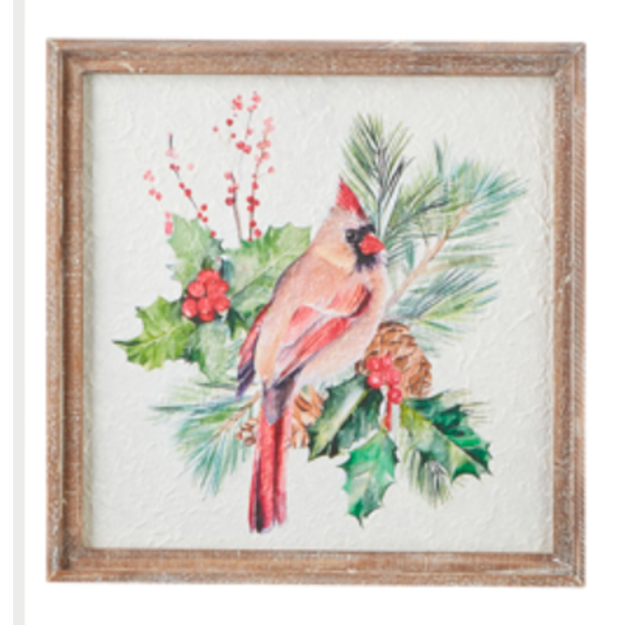 Cardinal Textured Paper Framed Wall Art 16.5"