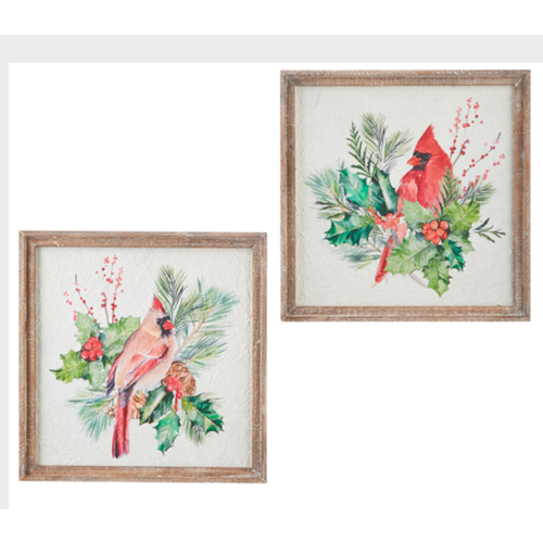  Cardinal Textured Paper Framed Wall Art 16.5" 