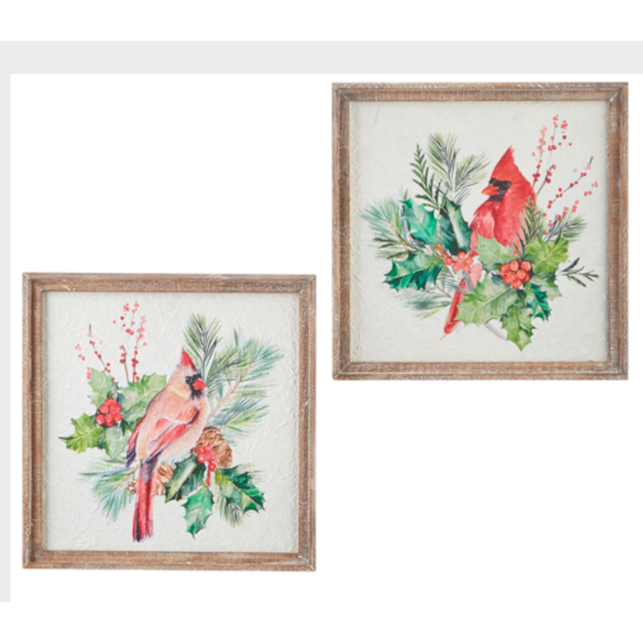 Cardinal Textured Paper Framed Wall Art 16.5"