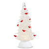 Lighted Tree w/ Cardinals & Swirling Glitter