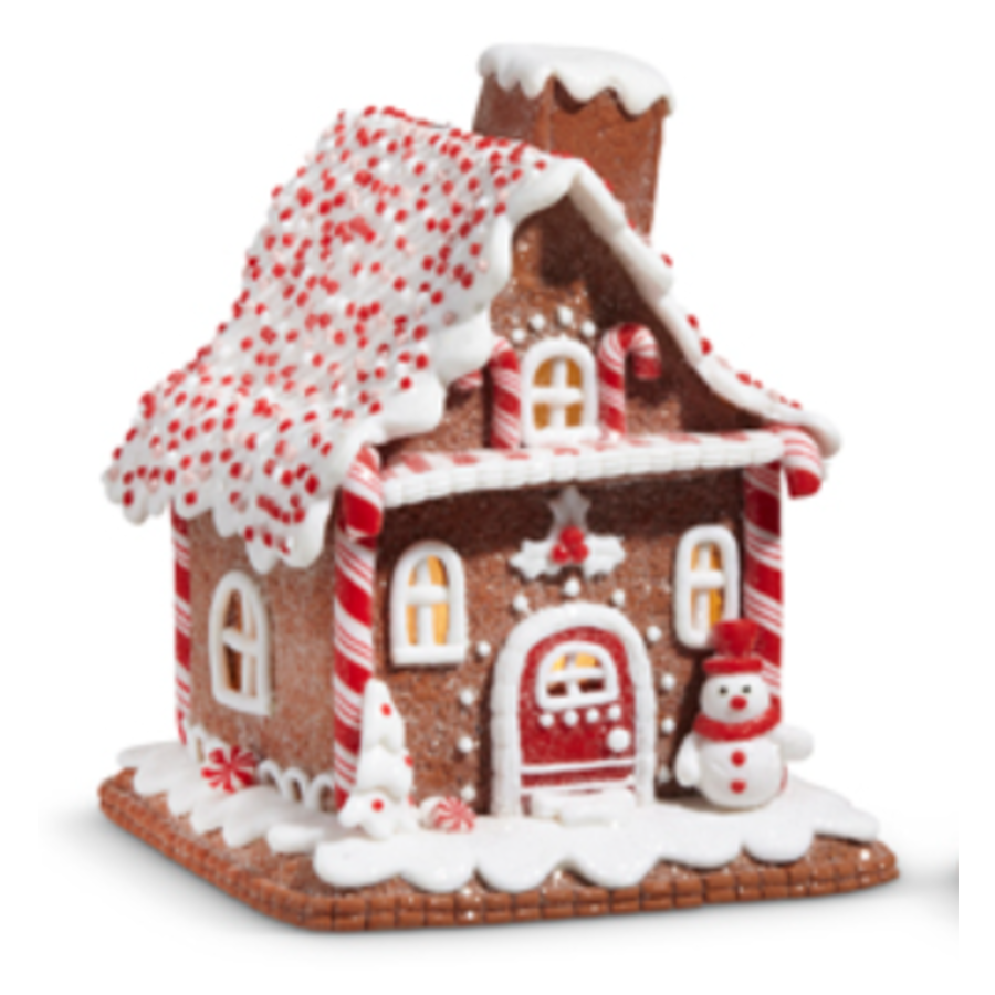 Lighted Peppermint GB House 7"
