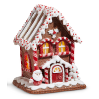 Lighted Peppermint GB House 7"