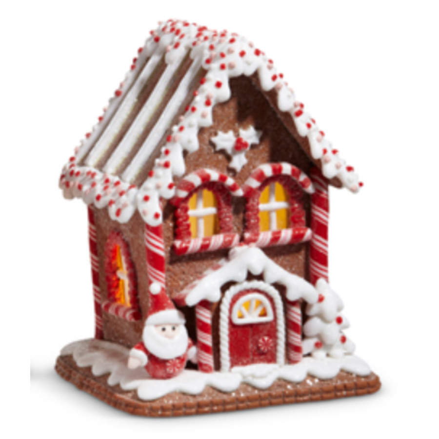 Lighted Peppermint GB House 7"