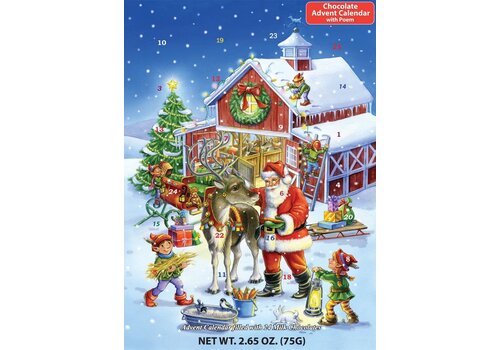  Vermont Christmas Company Santa & Reindeer Chocolate Advent Calendar 