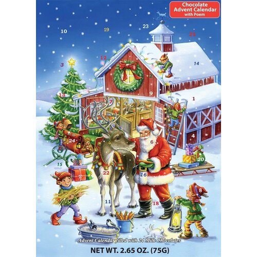  Vermont Christmas Company Santa & Reindeer Chocolate Advent Calendar 
