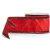 Red Velvet with Green Trim Ribbon 4"