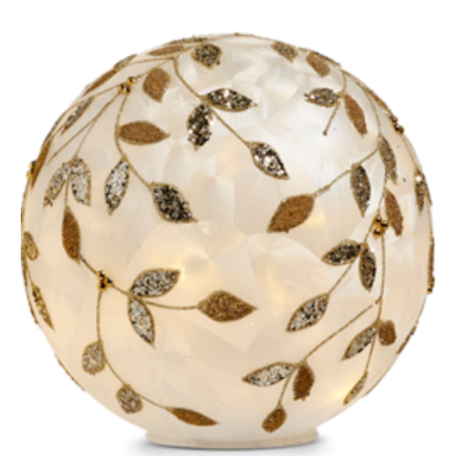 Lighted Champagne Leaf Balls