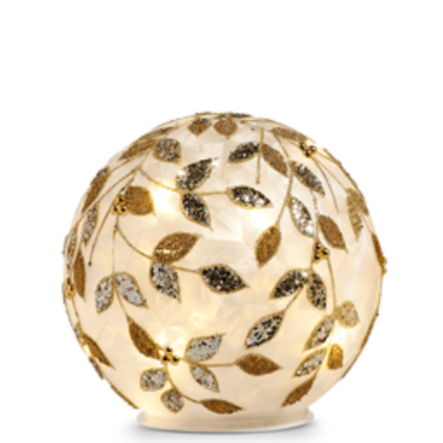 Lighted Champagne Leaf Balls