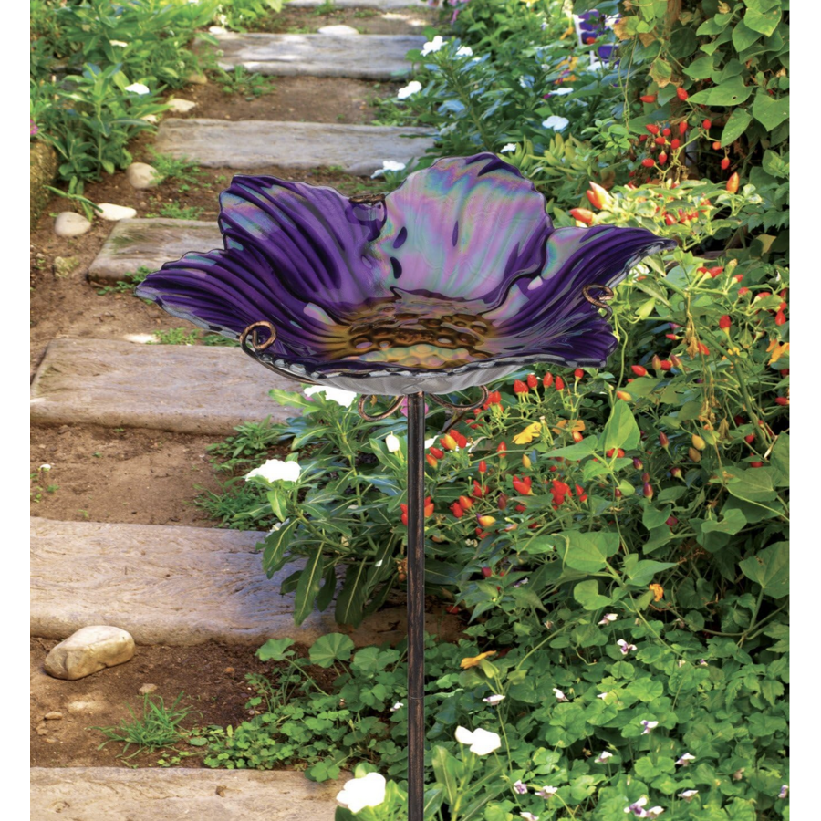 Birdbath/Feeder Stake - Purple