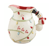 Mud Pie 80 oz. Stoneware Pitcher with  Snowman Handle