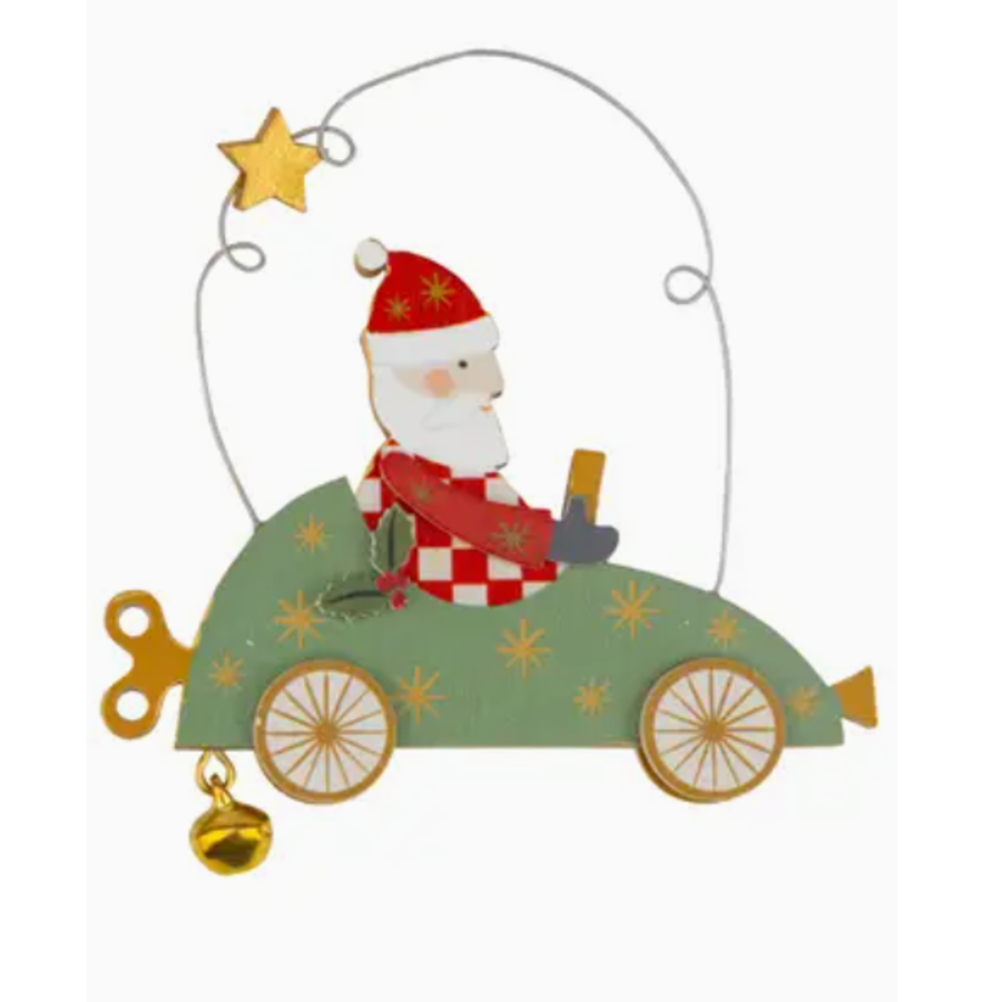 Car with Santa  Ornament
