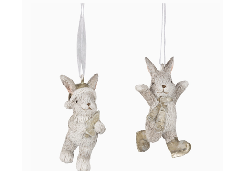  Silver Tree Home & Holiday Resin Rabbit Ornament 