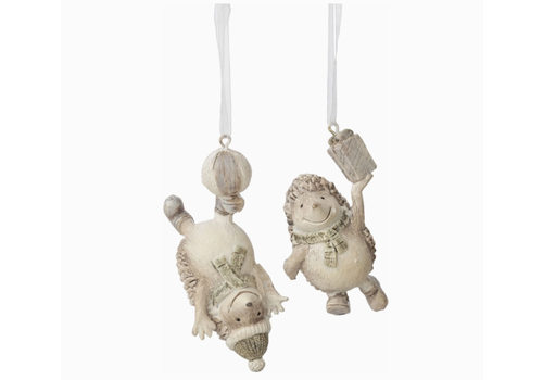  Silver Tree Home & Holiday Playing Hedgehog Ornament 