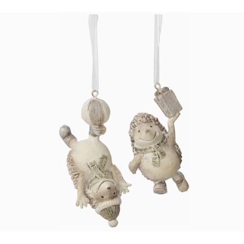  Silver Tree Home & Holiday Playing Hedgehog Ornament 