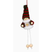 Red/Green Stripe Hat Dangly Leg Ornament