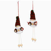 Red/Green Stripe Hat Dangly Leg Ornament