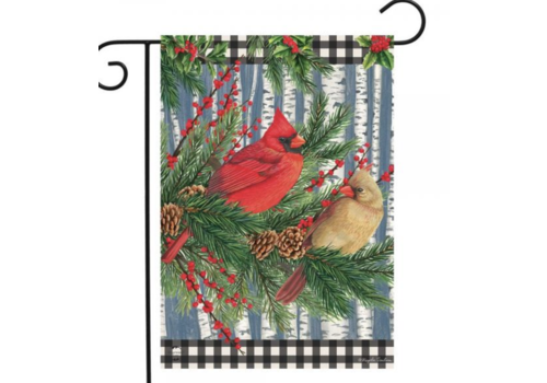  Winter Birch Tree Cardinals Garden Flag 