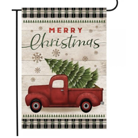 Merry Christmas Pickup Truck Garden Flag