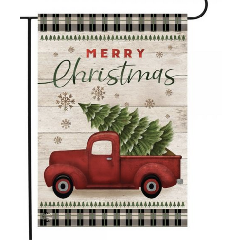  Merry Christmas Pickup Truck Garden Flag 