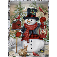 Snowman and Friends Garden Flag