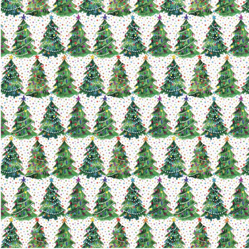  Jillson & Roberts Christmas Trees Gift Wrap Roll 