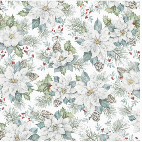  Jillson & Roberts Snowdrift Floral Gift Wrap Roll 