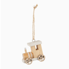 Silver Tree Home & Holiday Wood Natural Caboose Ornament 2"