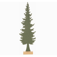Green Felt Tree with Wood Base