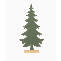 Green Felt Tree with Wood Base
