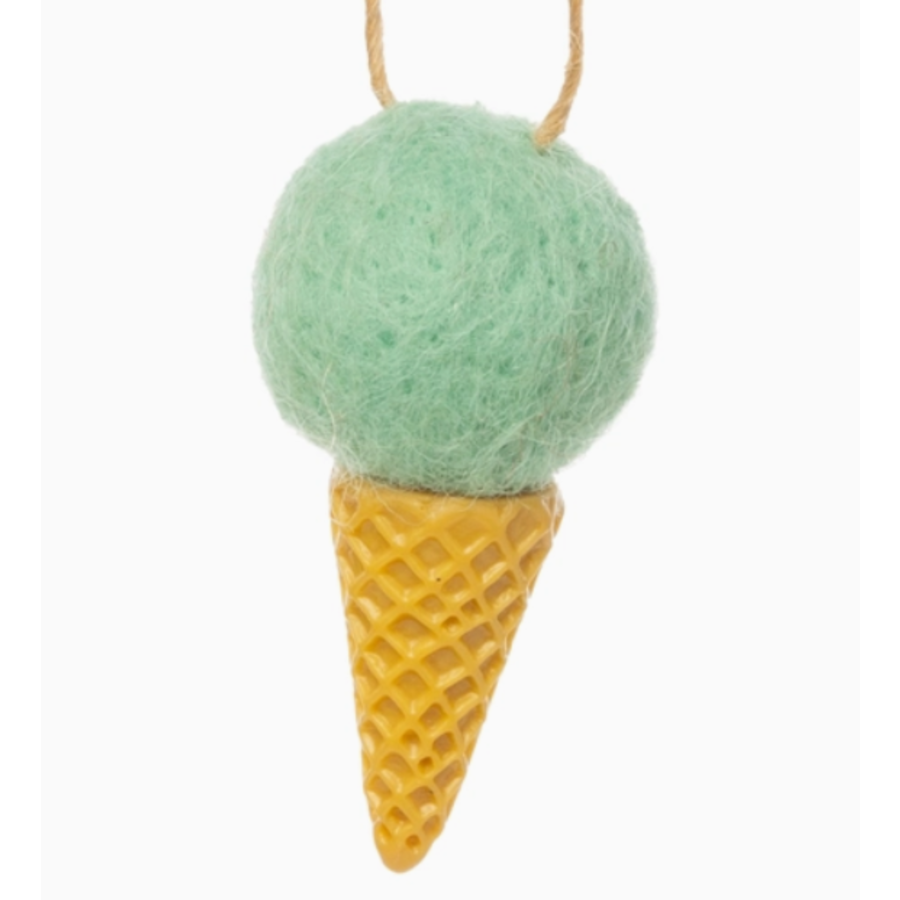 Felt Ice Cream Cone Ornament