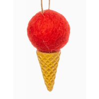 Felt Ice Cream Cone Ornament