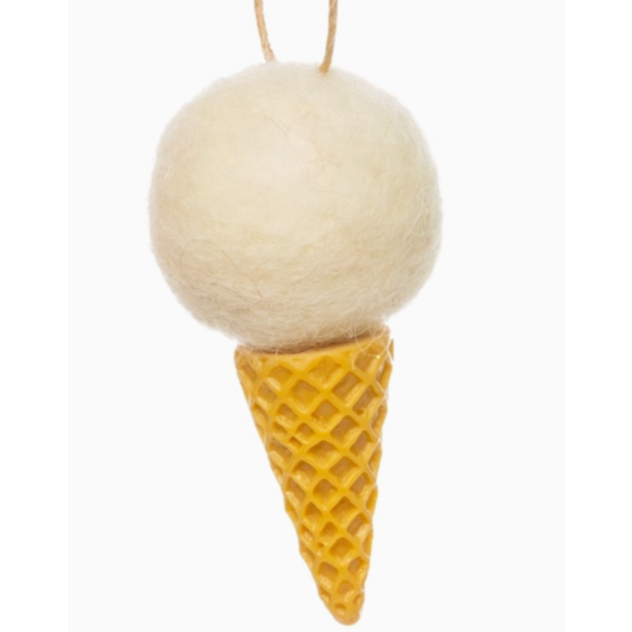 Felt Ice Cream Cone Ornament