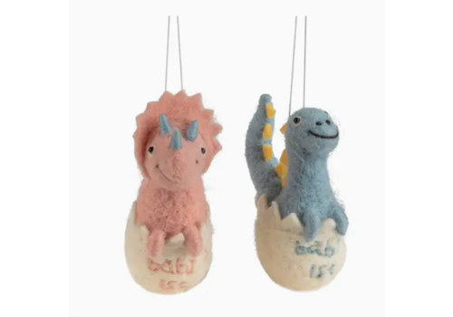  Silver Tree Home & Holiday "Baby's 1st" Embroidered Dinosaur Ornament 
