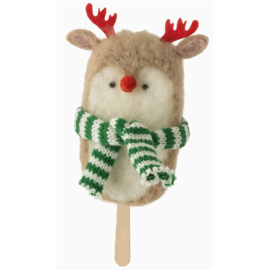Felt Ornament with Antlers & Scarf