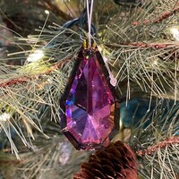 Cut Glass Drop Ornament  with Peacock Finish