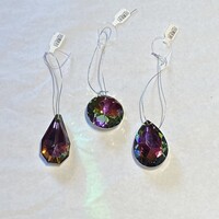 Cut Glass Drop Ornament  with Peacock Finish