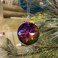 Cut Glass Drop Ornament  with Peacock Finish