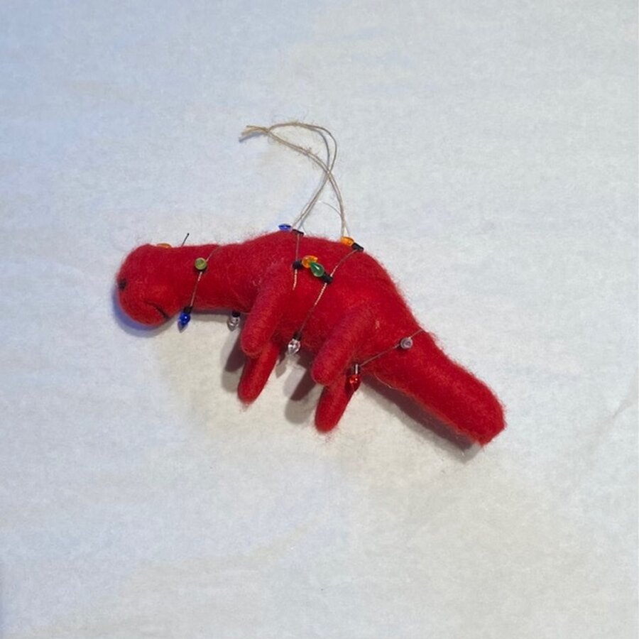 Felt Dino with Lights Ornament