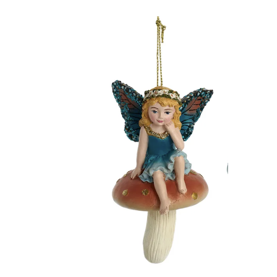 Fairy on Mushroom Ornament