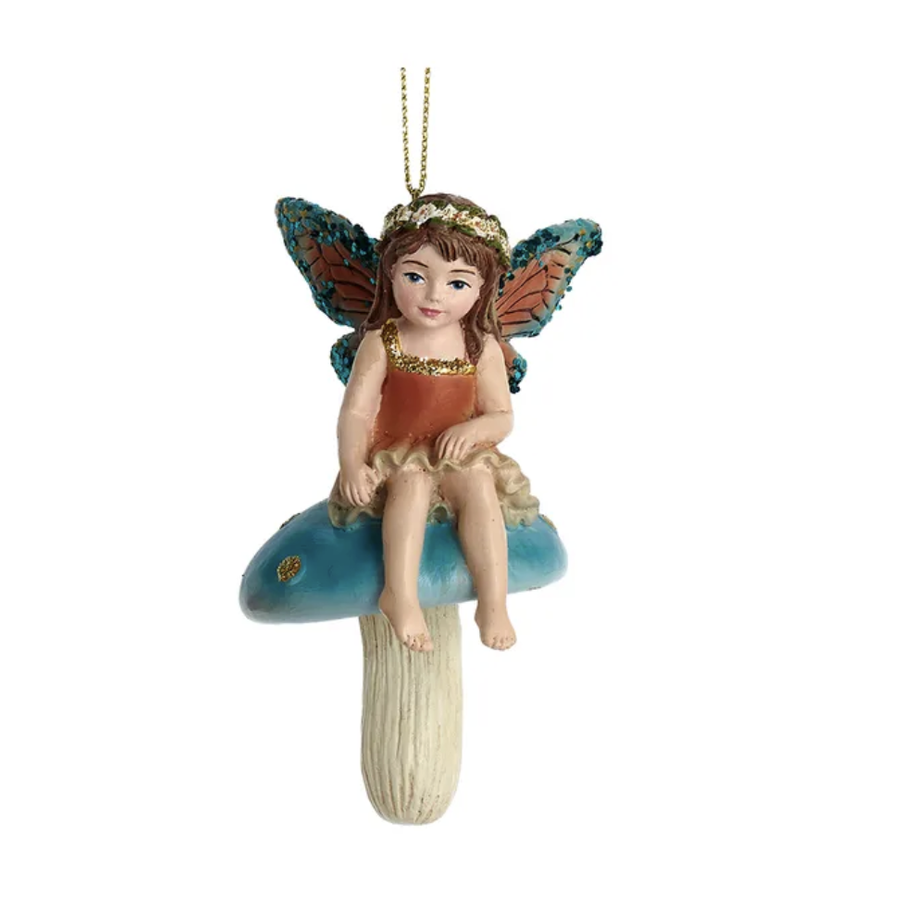 Fairy on Mushroom Ornament