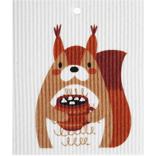  Talla Imports Squirrel with Hot Choc Swedish Wash Towel 