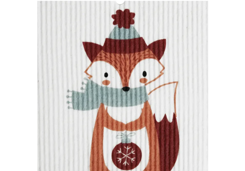  Talla Imports Fox with Ornament Swedish Wash Towel 
