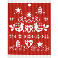 Christmas Birds Swedish Wash Towel