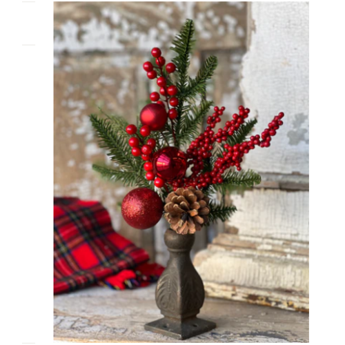 Bauble & Branch Pine Pick 17" 