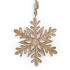 K & K Interiors Inc 6" Mango Wood Snowflake Ornament with Jute Hanger K & K Interiors Inc 6" Mango Wood Snowflake Ornament with Jute Hanger